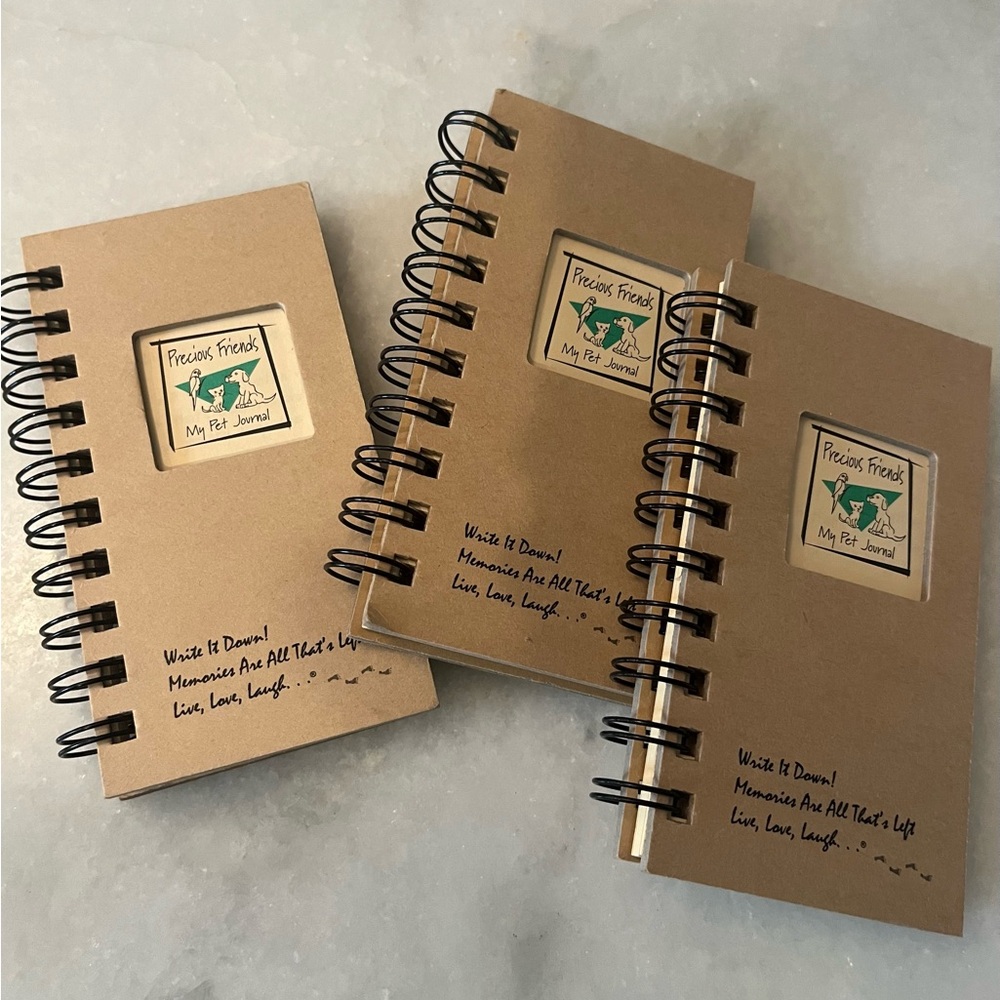 Journals Unlimited “My Pet Journal” Mini Notebook — Brown Kraft, New, Set of 3